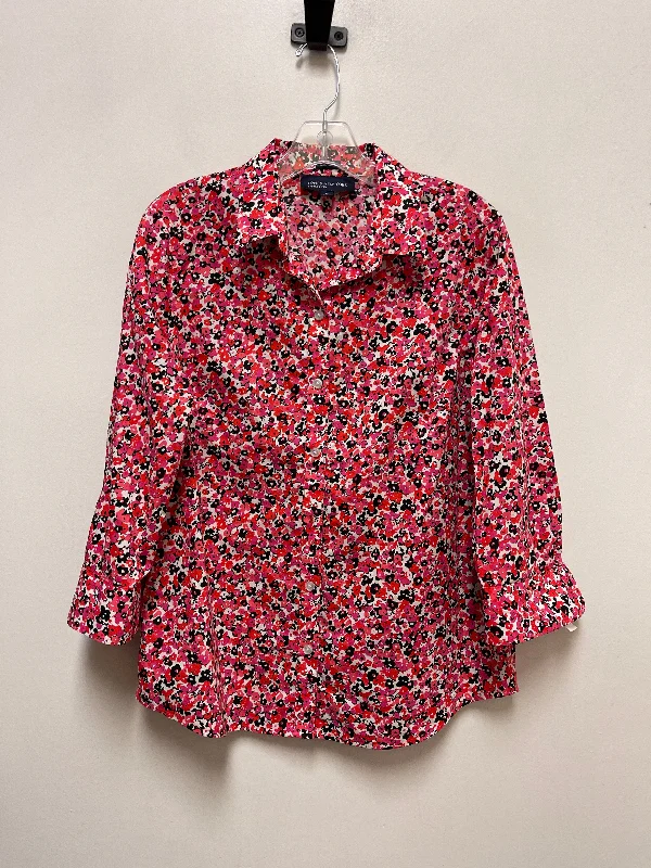 Blouse Long Sleeve By Jones New York In Floral Print, Size: M