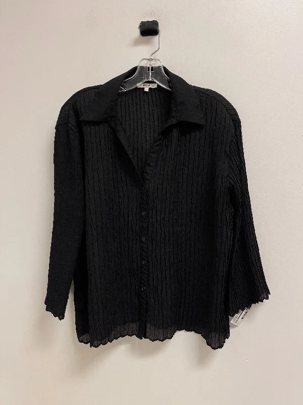 Blouse Long Sleeve By Nicola In Black, Size: L