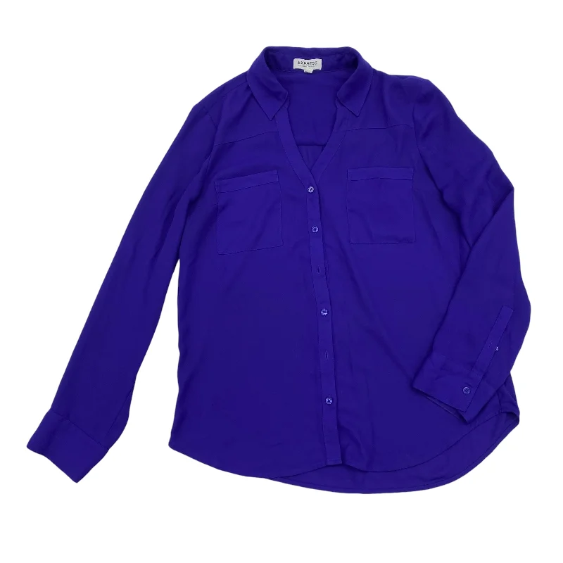 Blouse Ls By Express In Purple, Size:M