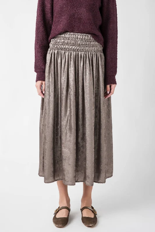 Miou Muse Metallic Smocking Waist Skirt