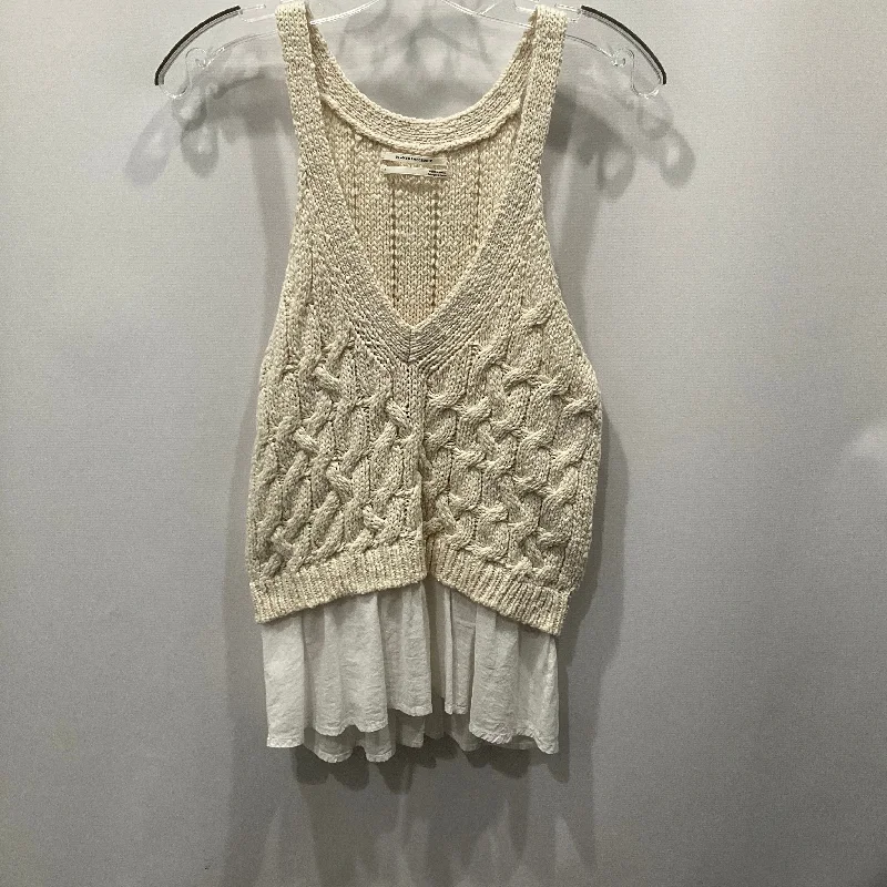 Top Sleeveless By Anthropologie In Cream, Size: L