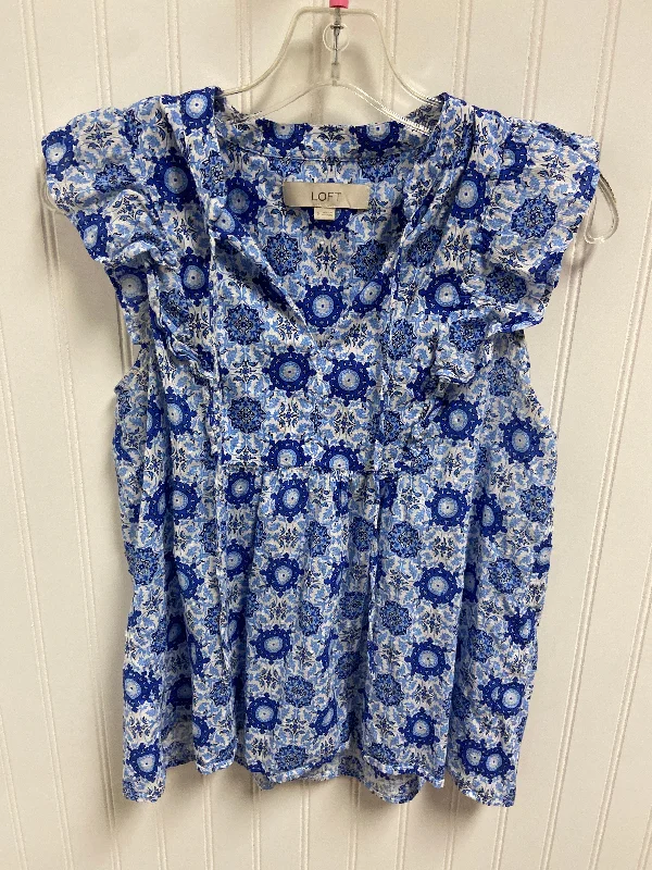 Top Sleeveless By Loft In Blue, Size: S