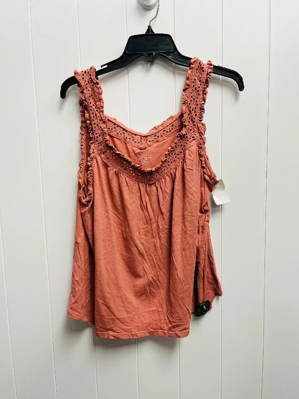 Top Sleeveless By Loft In Orange, Size: Xl