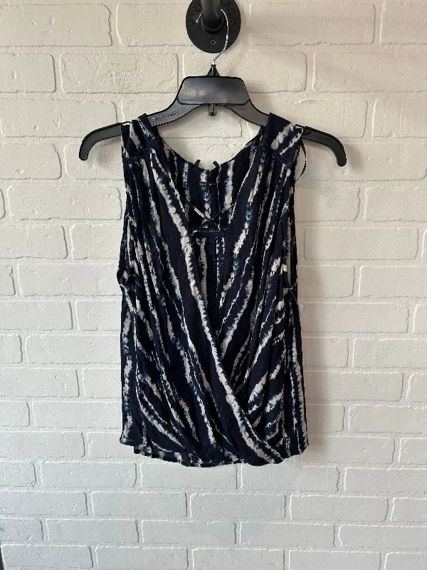 Top Sleeveless By Miss Me In Blue & White, Size: M