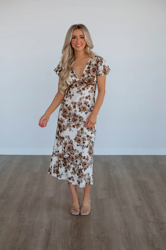 Drema Floral Dress - Ivory