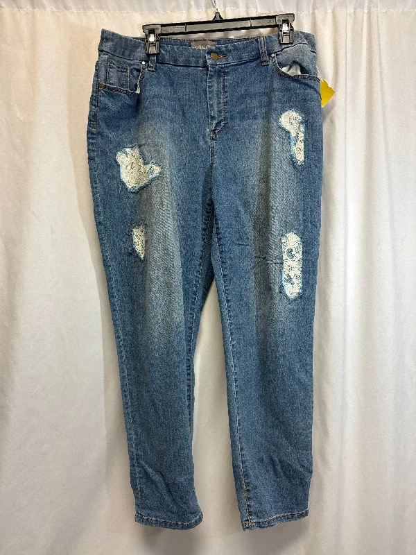 Jeans Straight By Chicos In Blue, Size: 14