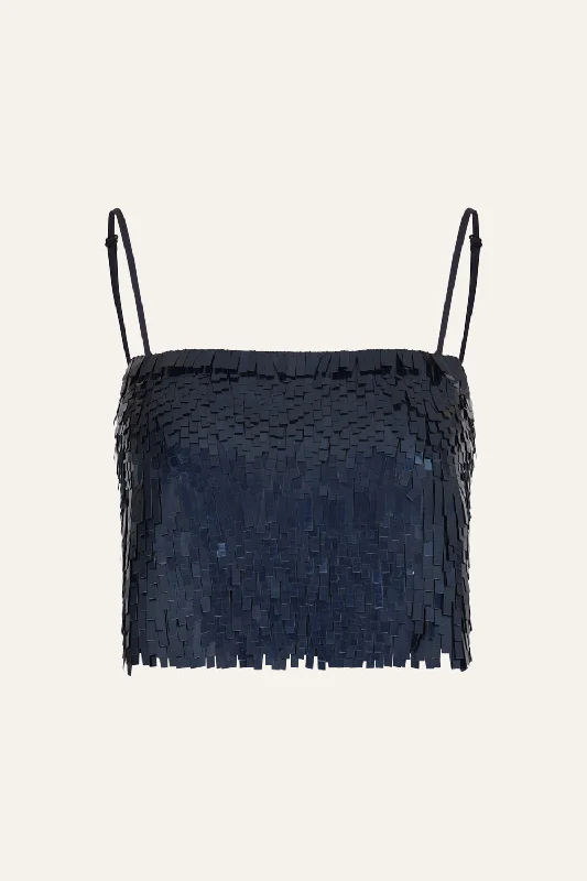 Rio De Oro Crop Top in Midnight Blue