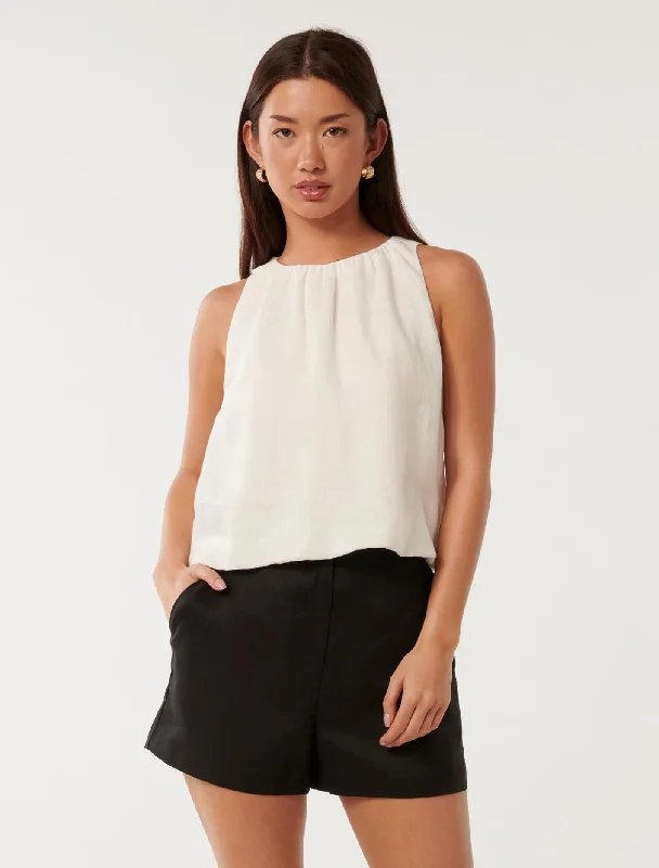 Rosalind Bubble Linen Top