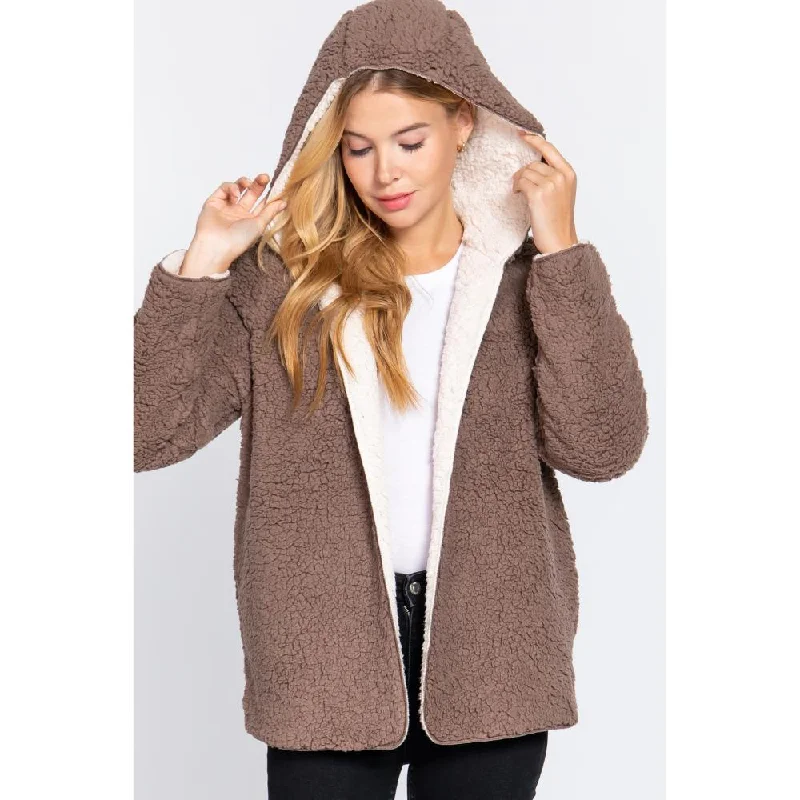 Hoodie Faux Fur Reversible Jacket