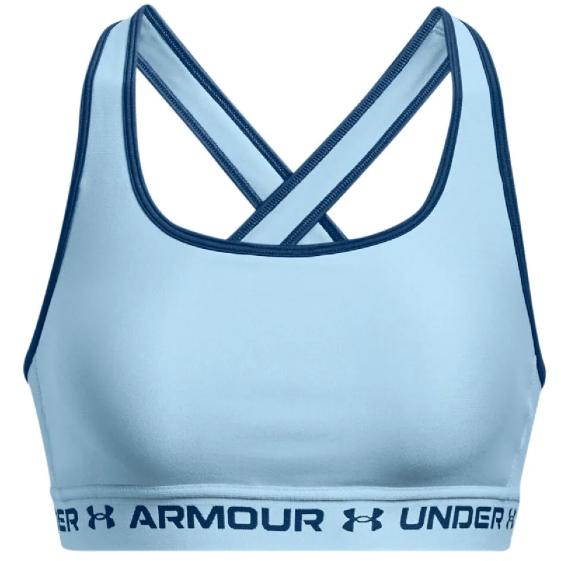 Under Armour Mid Crossback Sports Bra - Womens - Blizzard/Varsity Blue