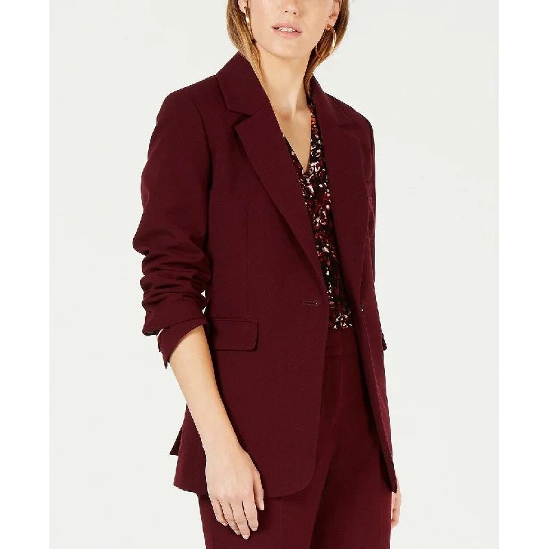 Bar III Women's One-Button Jacket Wine Size 6