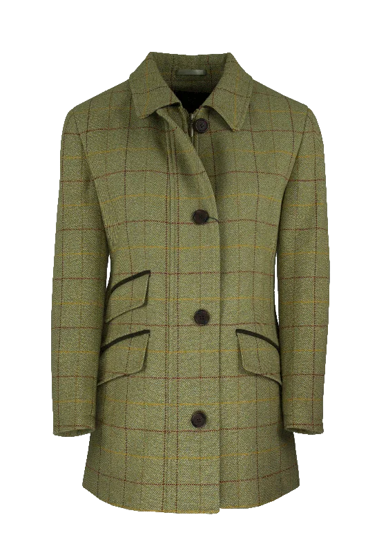 LTW02 - Women's Tailored Tweed Coat - WHEAT