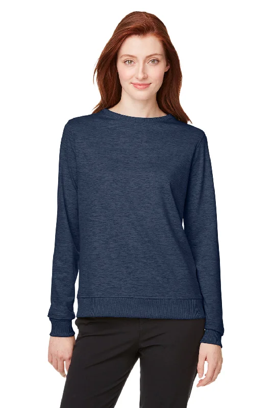 Puma Womens Cloudspun Moisture Wicking Crewneck Sweatshirt - Heather Navy Blue