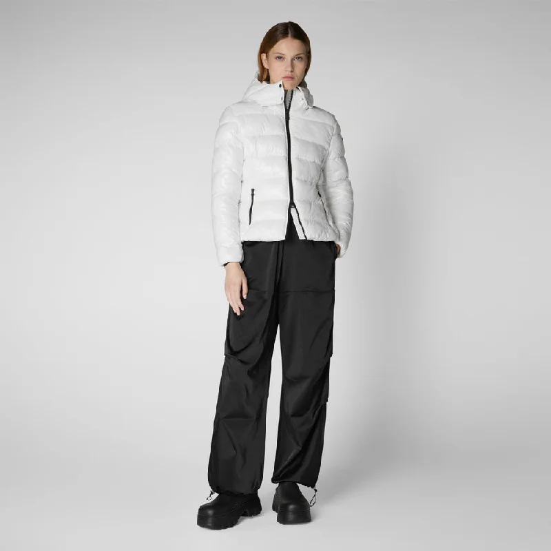 Women's Cosmary Hooded Puffer Jacket in Off White