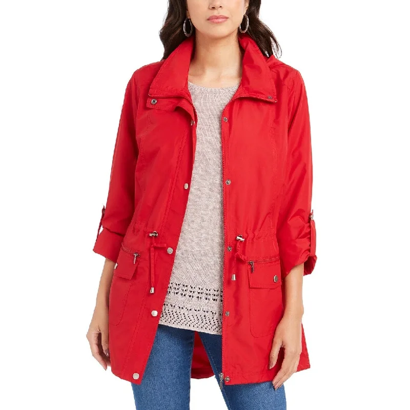 Style & Co Women's Mock-Neck Utility Jacket Red Size XX-Large - XXL