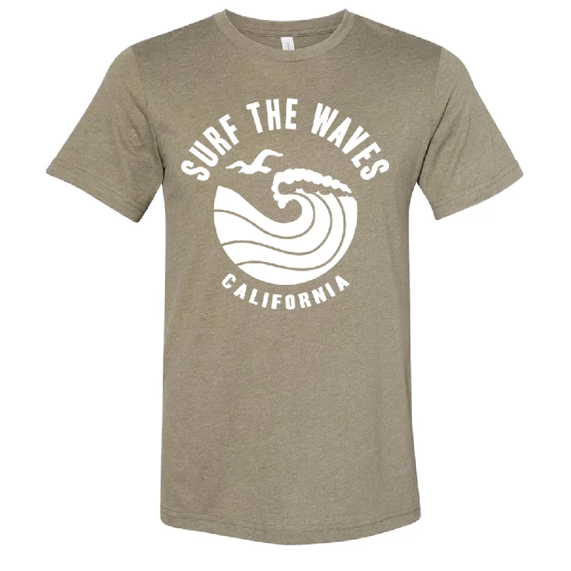 Surf The Waves Asst Colors Sueded Tee