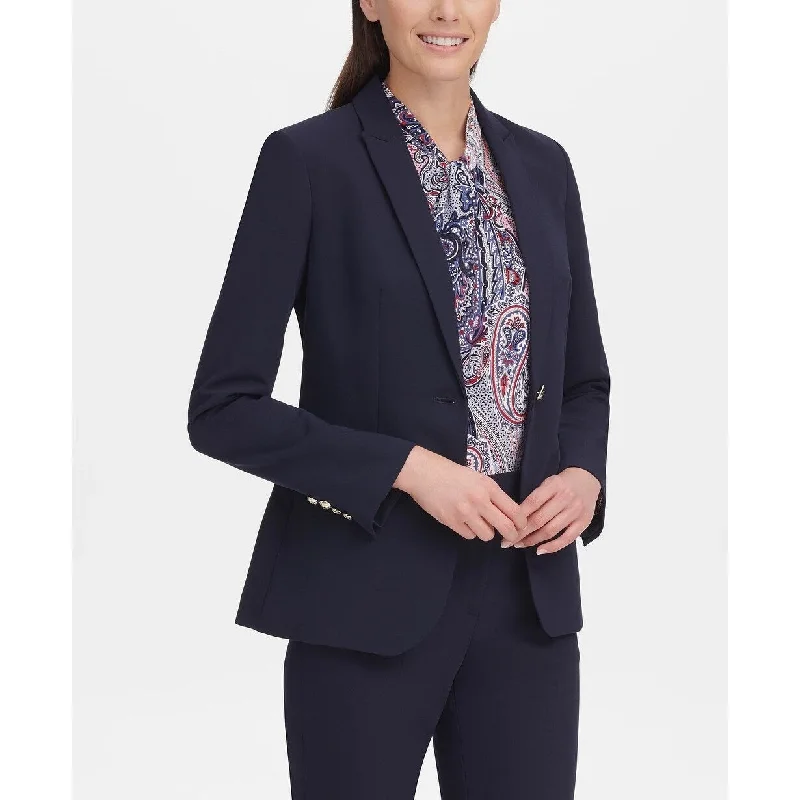 Tommy Hilfiger Women's Button Blazer Wear To Work Jacket Black Size 2