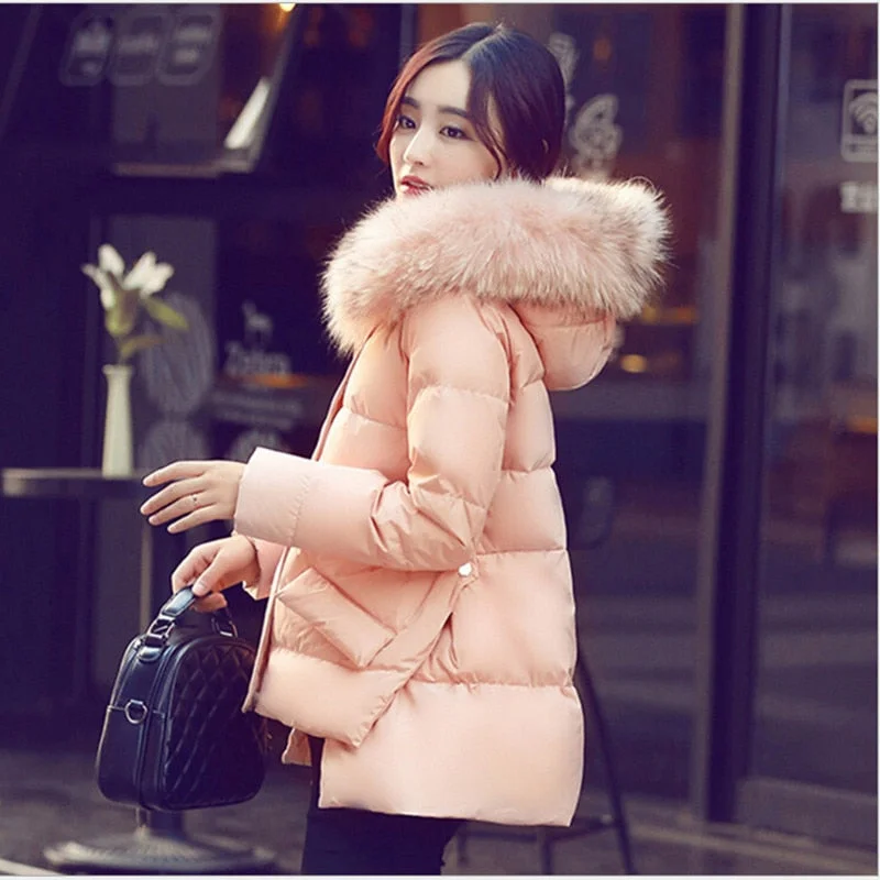 Women Parka 2015 Long sleeve Warm White Duck Down Winter Jacket Women Parka Cloak Coat Winter Coat Women manteau femme L218