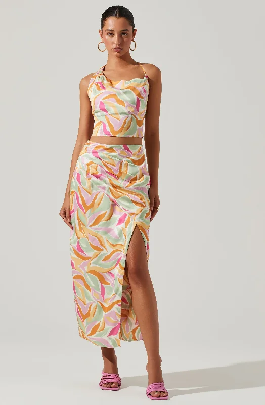 Loretta Abstract Print Midi Skirt