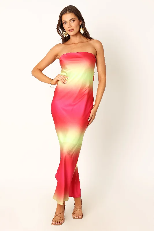 Malorca Strapless Maxi Dress - Pink Lime