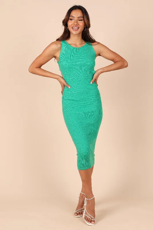 Sunshine Crossback Midi Dress - Green