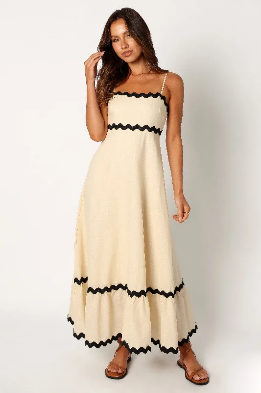 Yana Maxi Dress - Cream Black